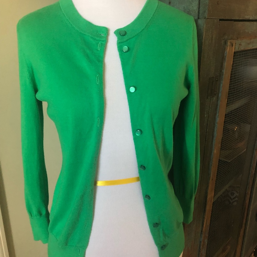 JCrew Kelly green Clare cardigan